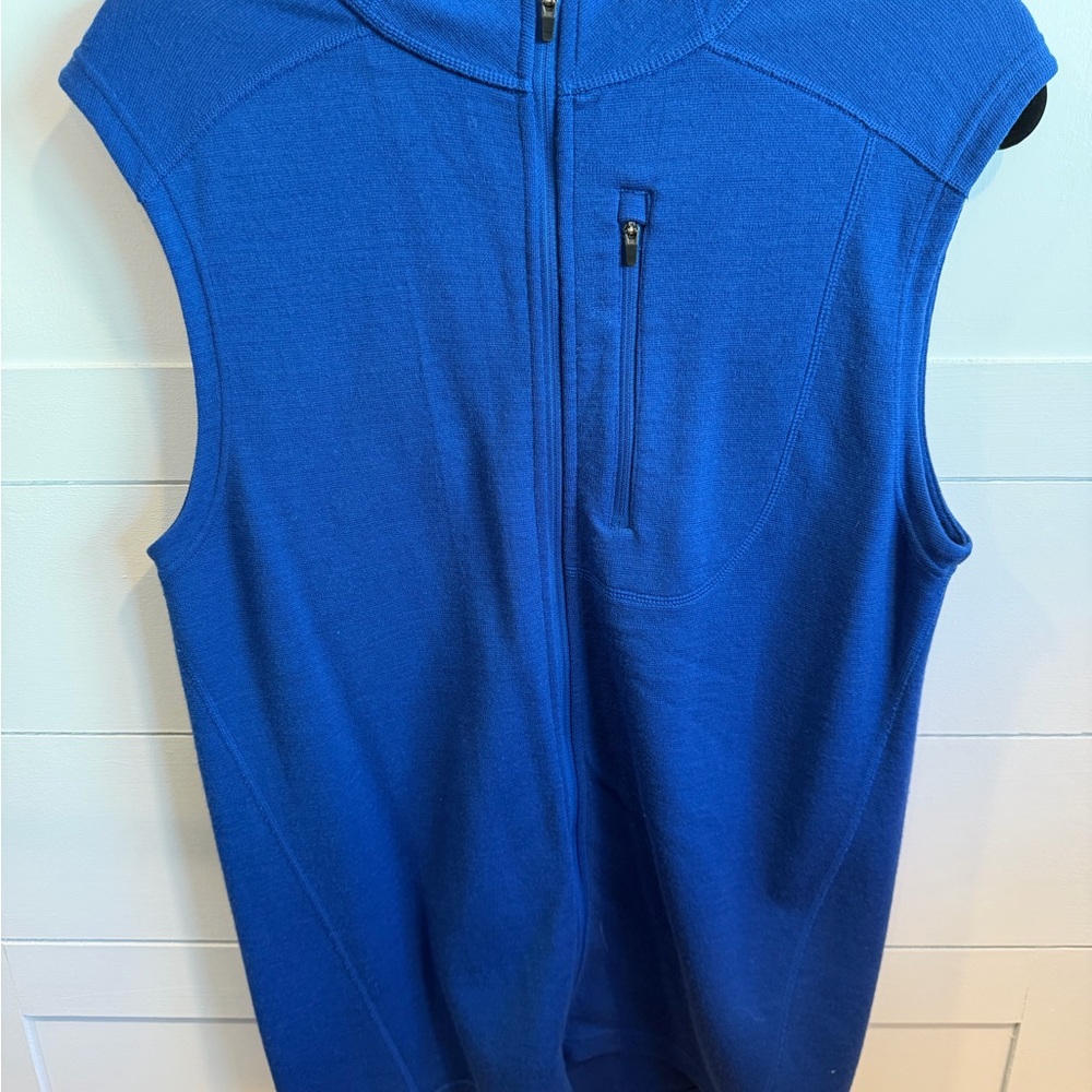 Ibex Wool Deep Blue Zip-Up Vest